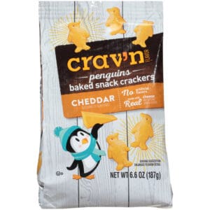 Cheddar Penguins Baked Snack Crackers