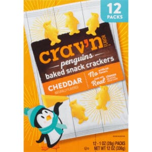 Crav'n Flavor 12 Packs Penguins Cheddar Baked Snack Crackers 12 ea