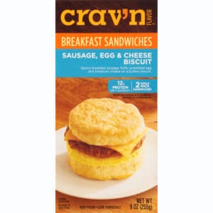 Crav'n Flavor 2 Pack Sausage  Egg & Cheese Biscuit Breakfast Sandwiches 2 2 ea Box
