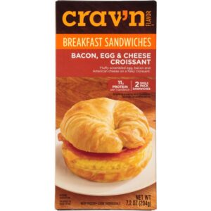 Crav'n Flavor Bacon  Egg & Cheese Croissant Breakfast Sandwiches 2 ea