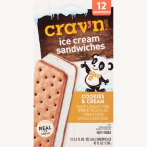 Crav'n Flavor Cookies & Cream Ice Cream Sandwiches 12 ea