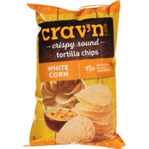 Crav'n Flavor Crispy Round White Corn Tortilla Chips 13 oz