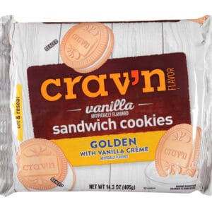 Crav'n Flavor Golden With Vanilla Creme Vanilla Sandwich Cookies 14.3 oz