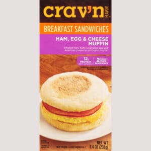 Crav'n Flavor Ham  Egg & Cheese Muffin Breakfast Sandwiches 2 2 ea Box