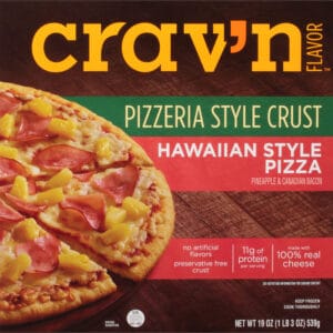 Crav'n Flavor Hawaiian Style Pizzeria Style Crust Pineapple & Canadian Bacon Pizza 19 oz