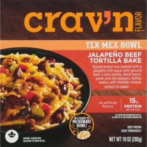 Crav'n Flavor Jalapeno Beef Tortilla Bake Tex-Mex Bowl 10 oz Box