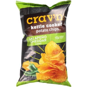 Crav'n Flavor Jalapeno Cheddar Kettle Cooked Potato Chips 8 oz