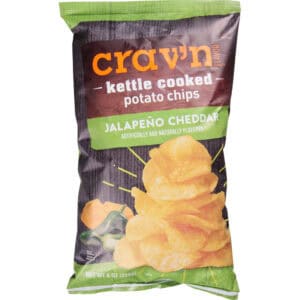 Crav'n Flavor Kettle Cooked Jalapeno Cheddar Potato Chips 8 oz