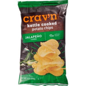 Crav'n Flavor Kettle Cooked Jalapeno Flavored Potato Chips 8 oz