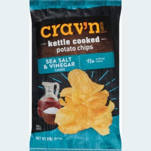 Crav'n Flavor Kettle Cooked Sea Salt & Vinegar Flavored Potato Chips 8 oz