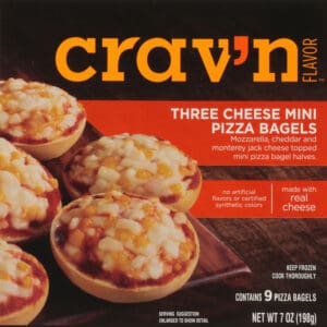 Crav'n Flavor Mini Three Cheese Pizza Bagels 9 ea