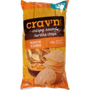 Crav'n Flavor Party Size Crispy Round White Corn Tortilla Chips 30 oz