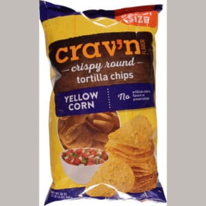 Crav'n Flavor Party Size Crispy Round Yellow Corn Tortilla Chips 30 oz