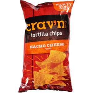 Crav'n Flavor Party Size Nacho Cheese Flavored Tortilla Chips Party Size 30 oz