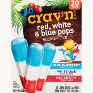 Crav'n Flavor Red  White & Blue Pops Frozen Confection 20 ea