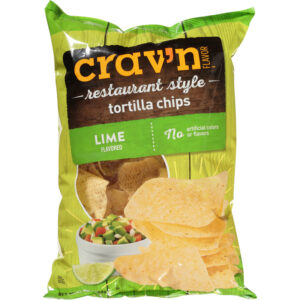 Crav'n Flavor Restaurant Style Lime Flavored Tortilla Chips 13 oz