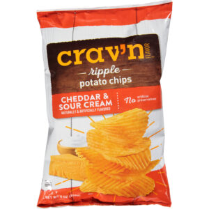 Crav'n Flavor Ripple Cheddar & Sour Cream Potato Chips 8 oz