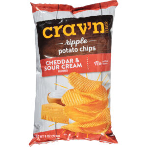 Crav'n Flavor Ripple Cheddar & Sour Cream Potato Chips 8 oz