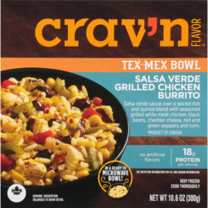 Crav'n Flavor Salsa Verde Grilled Chicken Burrito Tex-Mex Bowl 10.6 oz