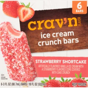 Crav'n Flavor Strawberry Shortcake Ice Cream Crunch Bars 6 ea