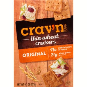Crav'n Flavor Thin Wheat Original Crackers 9.1 oz