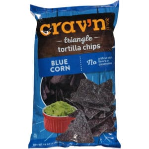 Crav'n Flavor Triangle Blue Corn Tortilla Chips 16 oz