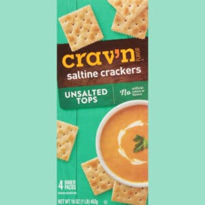 Crav'n Flavor Unsalted Tops Saltine Crackers 4 ea