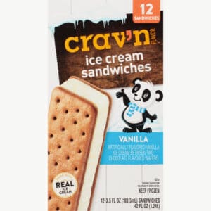 Crav'n Flavor Vanilla Ice Cream Sandwiches 12 ea