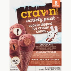 Crav'n Flavor Variety Pack Cookie Dipped Ice Cream Cones 8 ea