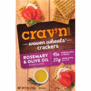 Crav'n Flavor Woven Wheats Rosemary & Olive Oil Crackers 9 oz