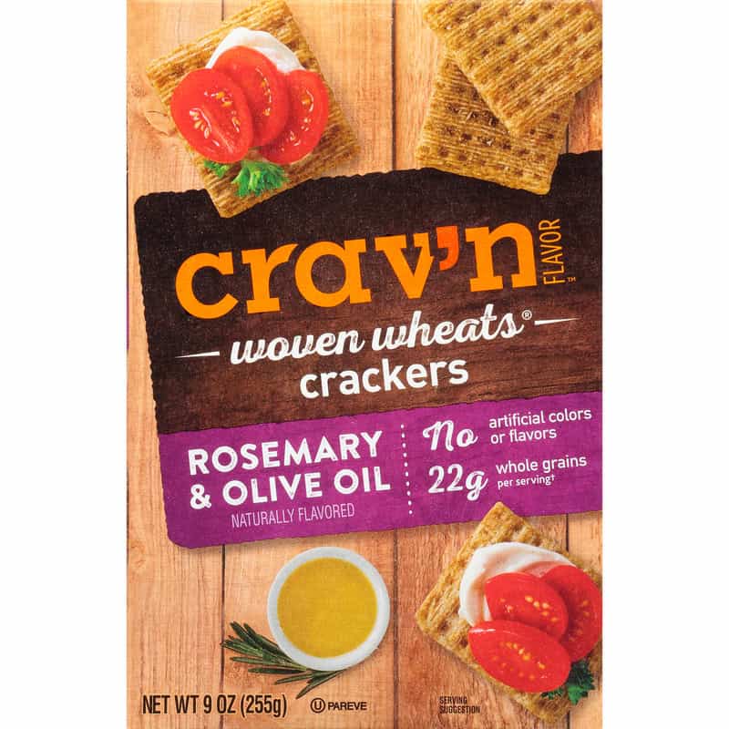 Crav n Flavor Woven Wheats Rosemary Olive Oil Crackers 9 oz