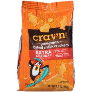 Extra Cheddar Penguins Baked Snack Crackers