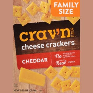 Crav'n Flavor Cheddar Cheese Crackers Family Size 21 oz