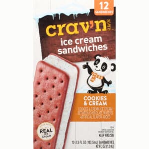 Crav'n Flavor Cookies & Cream Ice Cream Sandwiches 12 ea