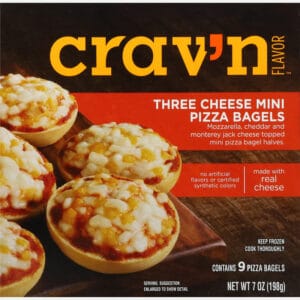 Crav'n Flavor Mini Three Cheese Pizza Bagels 7 oz