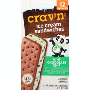 Crav'n Flavor Mint Chocolate Chip Ice Cream Sandwiches 12 ea