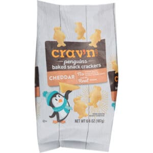 Crav'n Flavor Penguins Baked Cheddar Snack Crackers 6.6 oz