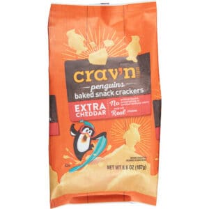 Crav'n Flavor Penguins Baked Extra Cheddar Snack Crackers 6.6 oz