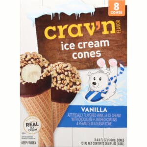 Crav'n Flavor Vanilla Ice Cream Cones 8 ea