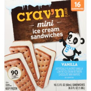 Crav'n Flavor Vanilla Ice Cream Sandwiches Mini 16 ea