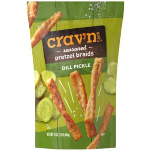 Crav'n Flavor Dill Pickle Seasoned Pretzel Braids 16 oz