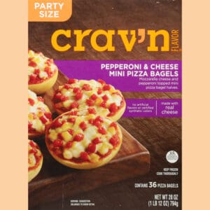 Crav'n Flavor Mini Pepperoni & Cheese Pizza Bagels Party Size 36 ea