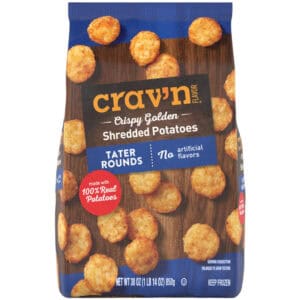 Crav'n Flavor Tater Rounds Crispy Golden Shredded Potatoes 30 oz