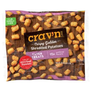 Crav'n Flavor Tater Treats Crispy Golden Shredded Potatoes Family Size 80 oz
