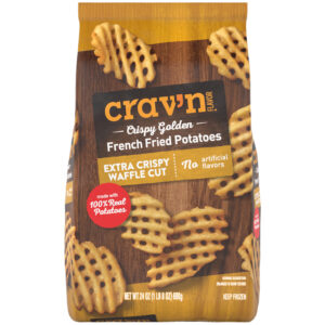 Crav'n Flavor Extra Crispy Waffle Cut Crispy Golden French Fried Potatoes 24 oz
