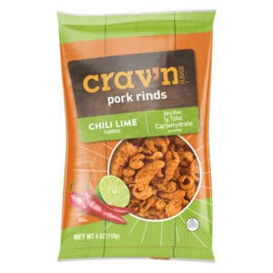 Crav'n Flavor Chili Lime Flavored Pork Rinds 4 oz