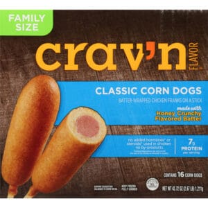 Crav'n Flavor Classic Honey Crunchy Flavored Batter Corn Dogs Family Size 16 ea