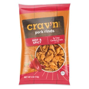 Crav'n Flavor Hot & Spicy Pork Rinds 4 oz