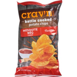 Crav'n Flavor Kettle Cooked Mesquite BBQ Flavored Potato Chips 8 oz