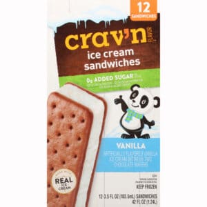 Crav'n Flavor Vanilla Ice Cream Sandwiches 12 ea